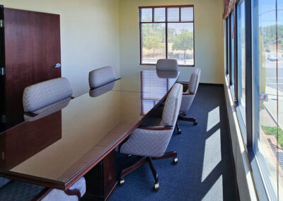 Bright conference room that seats 6